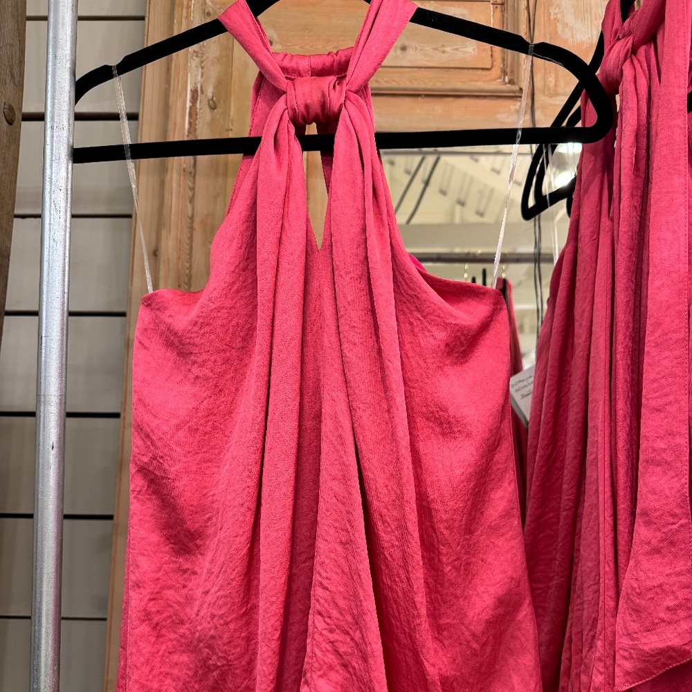 Summum Tie Neck Halter in Cotton Candy Pink